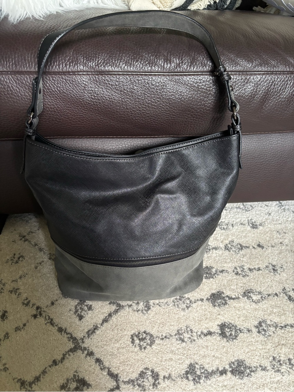 David Jones black and Gray Two-Tone Shoulder Bag